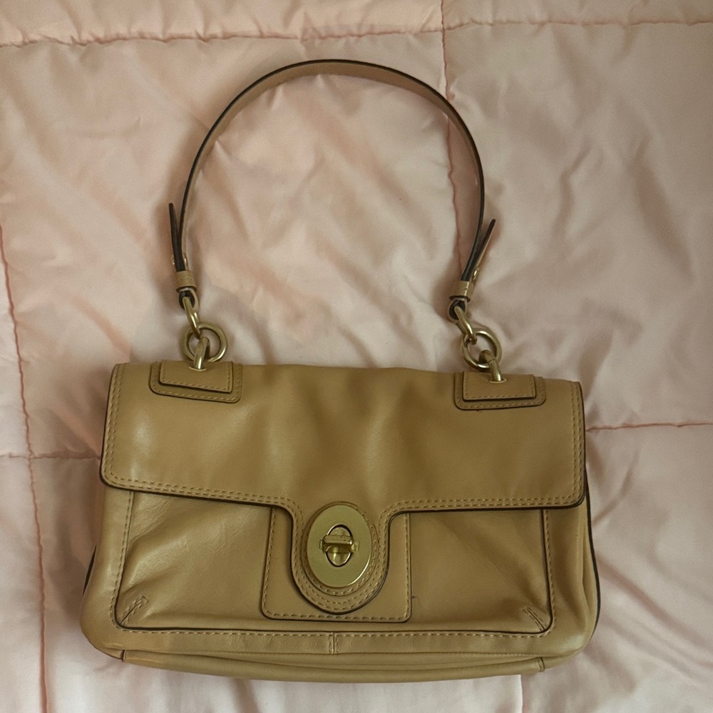 Coach Tan Leather Shoulder Bag